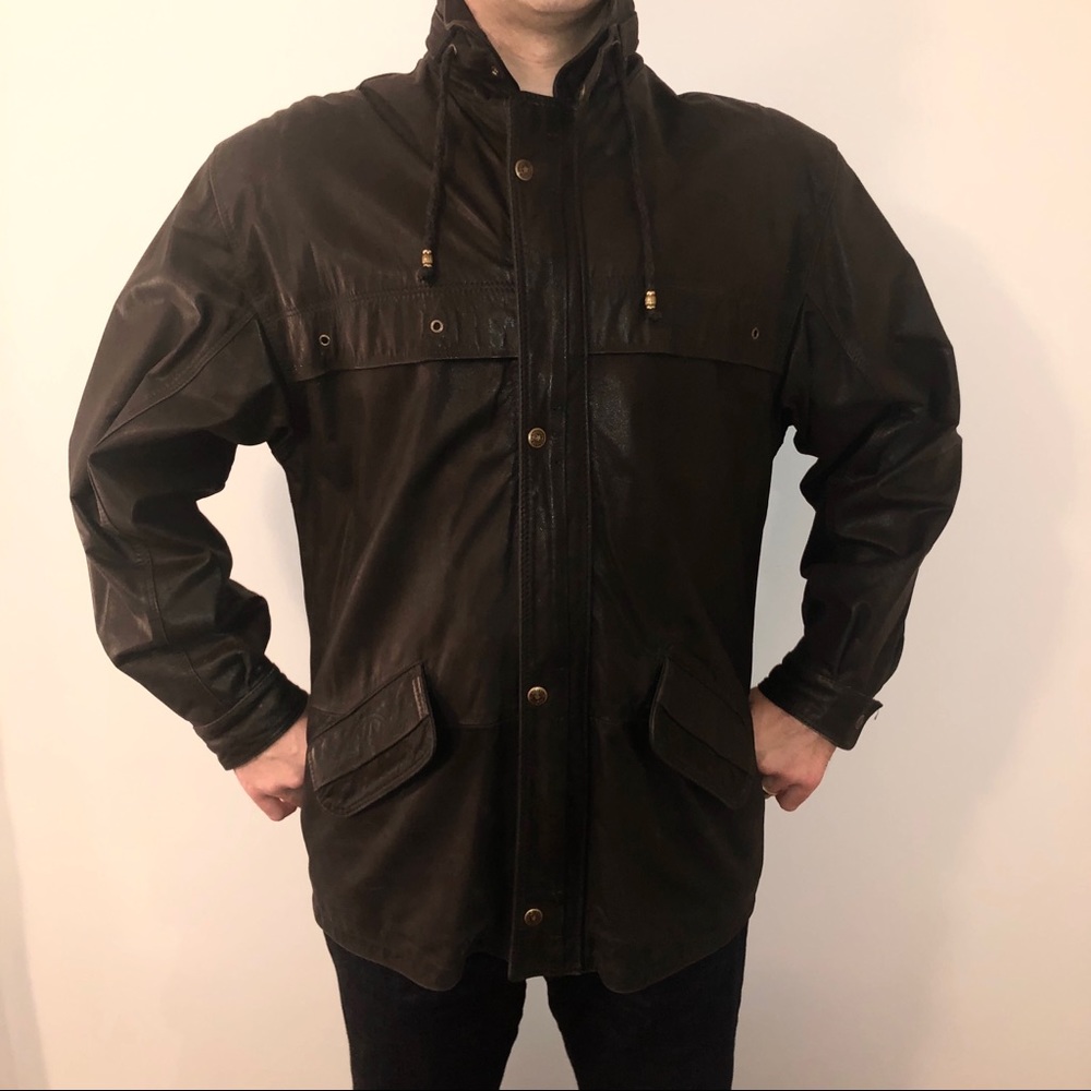 Vintage Men’s Brazilian Black Leather Jacket